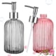 thumbnail image 1 of Liquid Soap Dispensers with Pump, 2 Pieces Refillable Glass Liquid Soap Dispensers, Soap Dispenser(Gray, Red), 1 of 5