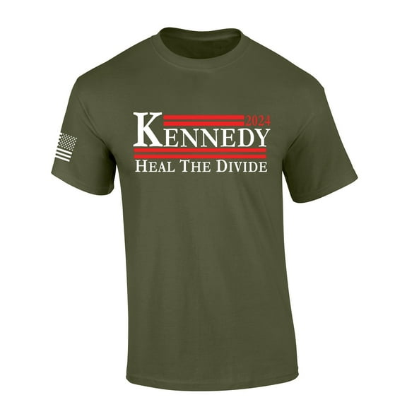 Trenz Shirt Company RFK Jr. Kennedy Heal The Divide Kennedy 2024 Short Sleeve T-shirt-Military Green-xl