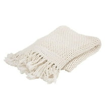 White Woven 100 Percent Cotton Throw Blanket