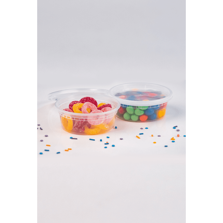 [EDI-Round Deli Containers (12 oz, 50)] Plastic Deli Food Storage