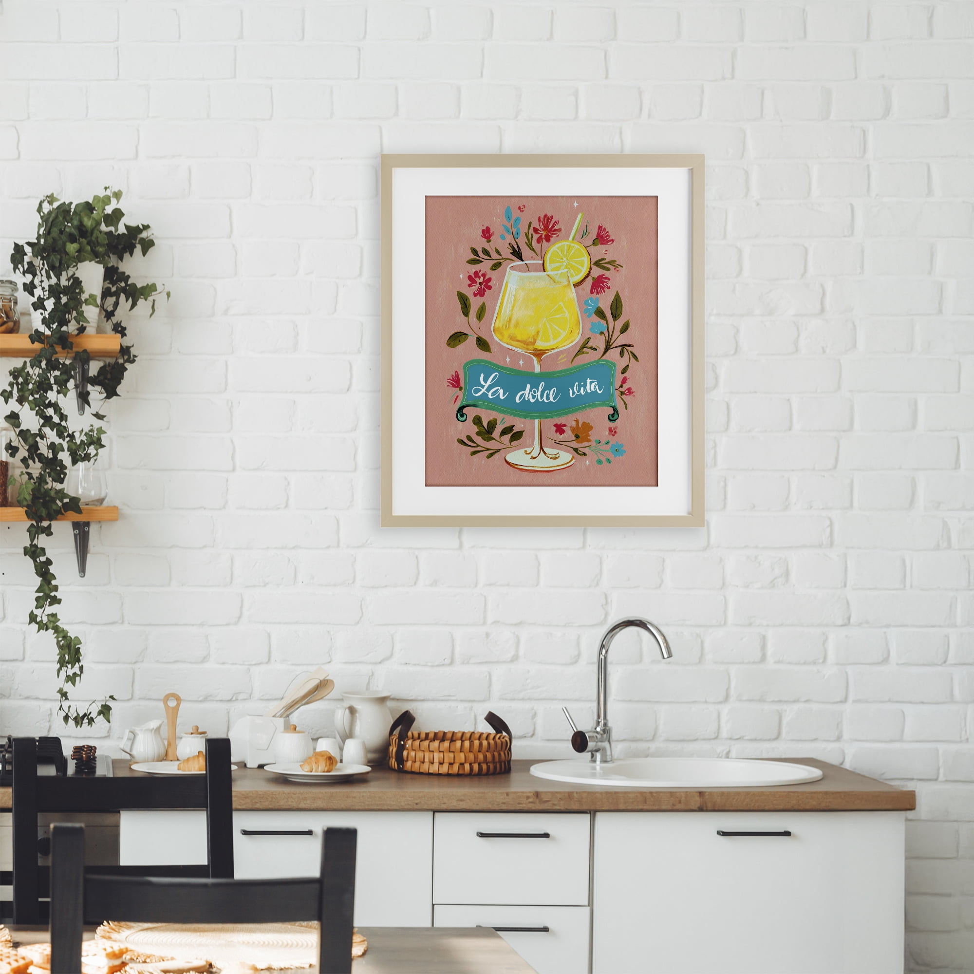 Stupell Industries Lemon Cocktail Sweet Life Birch Framed Print Under Glass, design by Yen