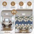 thumbnail image 5 of Daisy Privacy Window Film, Decorative Frosted Glass Window Film, Spring Floral Summer Botanical Elegant Navy Blue Reusable Peel and Stick Static Cling for Home Bathroom Office Glass Door 23.6"x59", 5 of 8