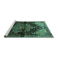 thumbnail image 2 of Ahgly Company Machine Washable Indoor Rectangle Persian Turquoise Blue Traditional Area Rugs, 5' x 7', 2 of 4