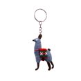 thumbnail image 1 of Llama Animal Peruvian Alpaca Wool Figurine Lightweight Keychain Metal Ring - Handmade Gifts Boho Car Keys Bag Accessories, 1 of 2