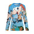 thumbnail image 6 of Phineas And Ferb Women’s Pajama Top 3D Digital Print Sleepwear Trendy Crewneck Pullovers Long Sleeve Shirts 3XL, 6 of 8