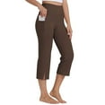 thumbnail image 2 of Posijego Women's Workout Capri Pants High Waist Capris Leggings Split Hem Yoga Cropped Pants with Pockets, 2 of 4