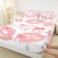 thumbnail image 3 of Castle Fairy Kawaii Pink Bowknot 3Pcs Twin Sheet Sets for Teens Girls Women,Floral Rose Twin Fitted Sheet,Dreamy Princess Breathable Flat Sheet,Breathable Home Decor, 3 of 7