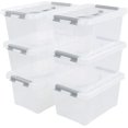 thumbnail image 1 of Qskely 6-Pack Plastic Storage Containers with Lids, Latch Storage Box, 1 of 7