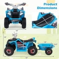 thumbnail image 3 of Costway Kids Electric ATV Car, 6V Battery-Powered Ride on Toy wirh Removable Back Trailer Blue, 3 of 10