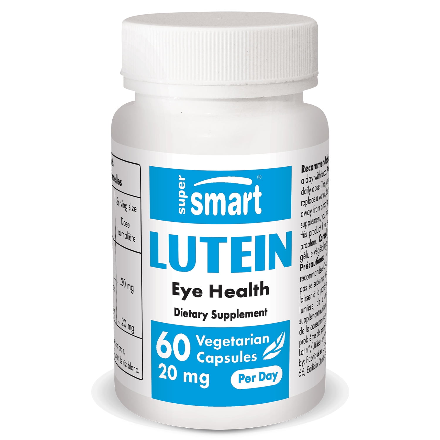 Supersmart Lutein 20 mg per Day Eye Vitamins & Macular Degeneration