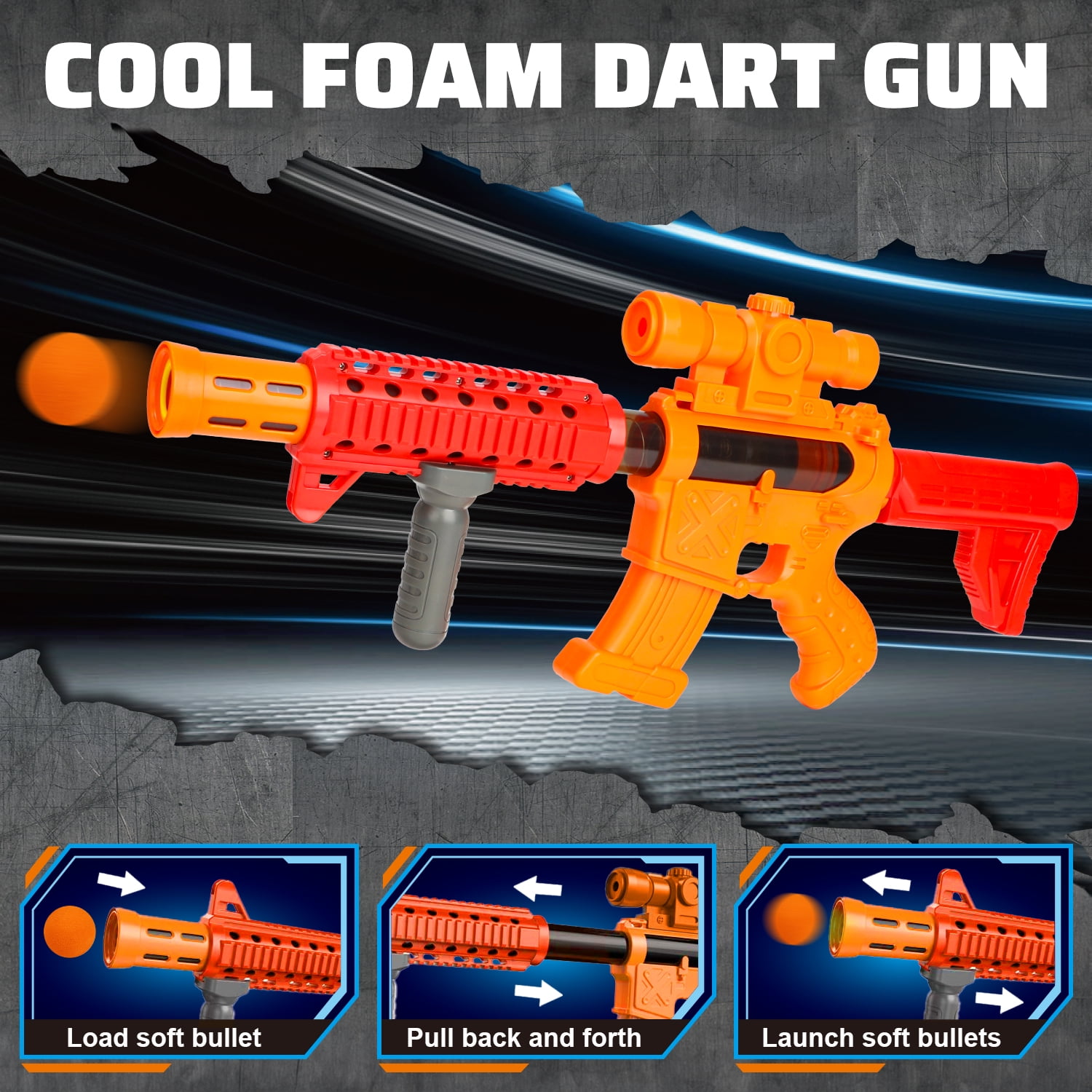 Huge Wave Digital Shooting Targets Set with Foam Dart Blaster, Electronic Scoring Auto Reset 3 Targets, Christmas Toys for Boys 8-10,Outdoor Shooting Game Toys for Kids Boys 5-7