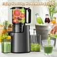 thumbnail image 6 of YPONE Cold Press Juicer, Masticating Juicer with 5.4" Wide Feed Chute, 350w Slow Juicer Machines Fit Whole Vegetables and Fruits,Juice Extractor Machine with High Juice Yield, Easy to Clean(Black), 6 of 10