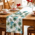 thumbnail image 5 of Tropical Plant Table Runner 72 Inches, Summer Watercolor Boho Green Palm Trees Bed Runner Dresser Scarves Tabletop for Indoor Outdoor Parties/Ceremony/Banquet, 18" x 72", 5 of 9