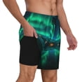 thumbnail image 2 of Bingfone Aurores Boréales pour Hommes Maillots de Bain Double Couche avec Doublure, Style à Cordon avec Poches Shorts de Plage Maillot de Bain pour Hommes-3TG, 2 of 6