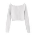 thumbnail image 6 of Cethrio Girls Dancing Sweaters, Crew Neck Casual Knitting Cotton Stretch Long Sleeve Tops White Size 7-8T, 6 of 8