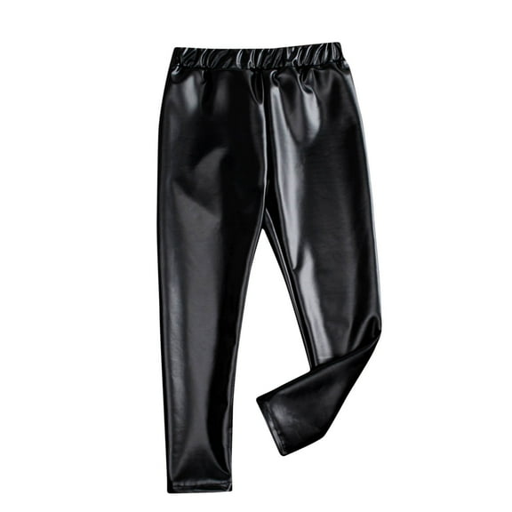 ZyeKqe Baby Clothes Toddler Girls Leather Pants High Waisted Leggings Full Length Stretchy Tights