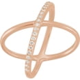 thumbnail image 3 of 14K Rose 1/4 CTW Diamond Criss Cross Ring in 14k Rose Gold - Size 7, 3 of 4