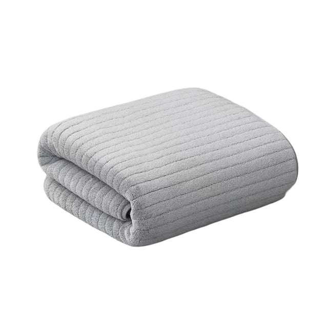 Striped Bath Towel for Adults Daily Use At Home Absorbent Quick Dry Soft Plush Beach Towel Durable Double Stitched Machine Washable