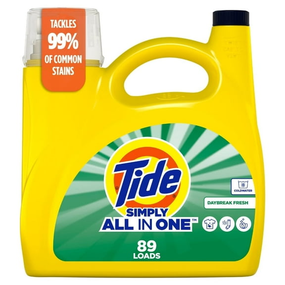 Tide Simply All-In-One Liquid Laundry Detergent (Pack 1) - 89 Loads, 117fl