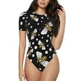thumbnail image 2 of Picia Honey Bees at Night Womens One Piece Swimsuits Modest Tummy Control Bathing Suits Lace Up Slimming Swim Suit-XX-Large, 2 of 9