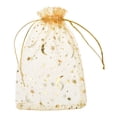 thumbnail image 1 of Bolsa de organza Uxcell, bolsas de malla transparente con estrellas y luna, bolsas de regalo con cordón, bolsas de fiesta al por mayor, fundas para joyas doradas de 5" x 7", 1 of 6