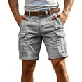 thumbnail image 3 of Men's Lightweight Cargo Shorts 5-Inch Inseam Quick-Dry with Multi-Pockets Comfortable Durable for Hiking Work and Summer Outdoor Sport Casual Light Gray M, 3 of 8
