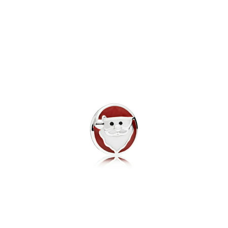 Pandora Santa petite element in sterling silver w/berry red, white an Charm