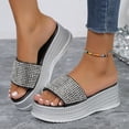 thumbnail image 5 of AXXD Black Summer Sandals for Women 2024 Trendy Comfort Trendy Diamond Strap Casual Sun New Thick Sole Sandals Mothers Day, 5 of 7