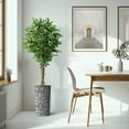 thumbnail image 4 of Artificial Tree in Geometric Pattern Planter, Fake Ficus Silk Tree for Indoor and Outdoor Home Decoration - 75" Overall Tall (Plant Pot Plus Tree), 4 of 5
