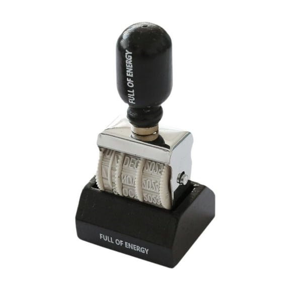 Kuntesetty Roller Date Stamp Compact Inking Day Month Year for Journal Art Scrapbooking Black Handle