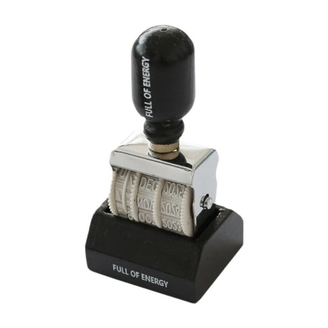 segolike Roller Date Stamp Compact Inking Day Month Year for Journal Art Scrapbooking Black Handle