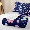 thumbnail image 4 of Erosebridal Kawaii Rinbow Dinosaur Twin Quilt Set,Cartoon Dino Cute Flowers Blossom Twin Coverlet Set For Girls,2-Piece, 4 of 7