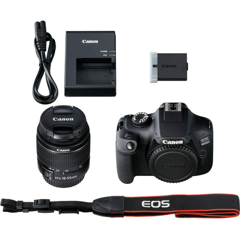 SSE Canon EOS 4000D DSLR Camera with EF-S 18-55mm f/3.5-5.6 III Lens  Beginner’s Bundle - Includes: Extended Life LPE10 Replacement Battery,  Flexible