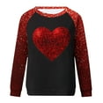 thumbnail image 4 of Penkiiy T-Shirts de la Saint-Valentin pour Femmes Col Rond Manches Longues Décontracté Cœur T-Shirt m Rouge, 4 of 4