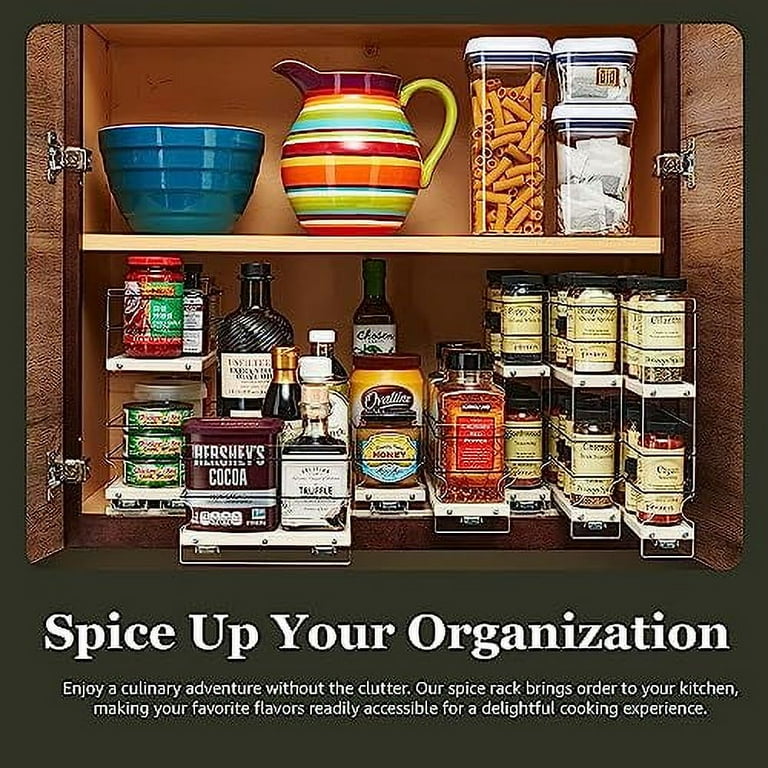 Vertical Spice Adjustable Spice Rack Drawer Pull Out Cabinet