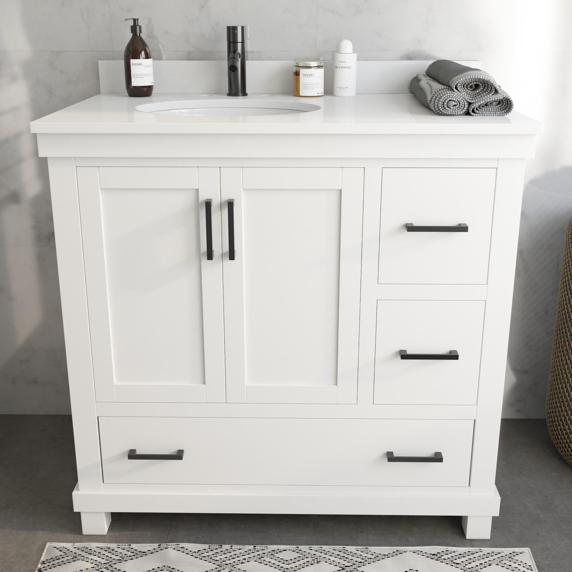 Dorel Living Sunnybrooke 36 Inch Bathroom Vanity With Sink Gray Walmart Com Walmart Com