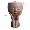 thumbnail image 6 of Hadanceo Flowerpot,Flowerpot Decoration Beautiful Art Design Fine Workmanship Hold Cheeks Holding Knees Decorative Resin Indoor Outdoor Plant Face Planter Household Supplies, 6 of 8