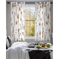thumbnail image 3 of Brown Spring Floral Sheer Curtains 39 Inch Length 2 Panels Set for Living Room/Bedroom, Flowers Leaves Elegant Pastoral Kitchen Curtains Grommet Semi-Sheer Curtains Window Treatments 27.5"x39"x2, 3 of 7