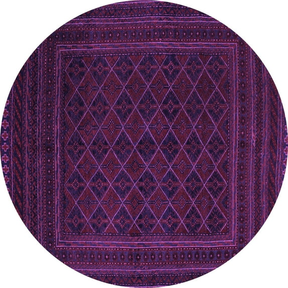 Ahgly Company Indoor Round Southwestern Purple Country Area Rugs, 5' Round