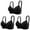 Black, variant on Virmaxy 3PC Womens Wireless Bra 3PC Sexy Comfortable Breathable Large Size Adjustable Sexy Bra with Side Folding Beautiful Back Bra Adjustable Shoulder Straps Beige XXL