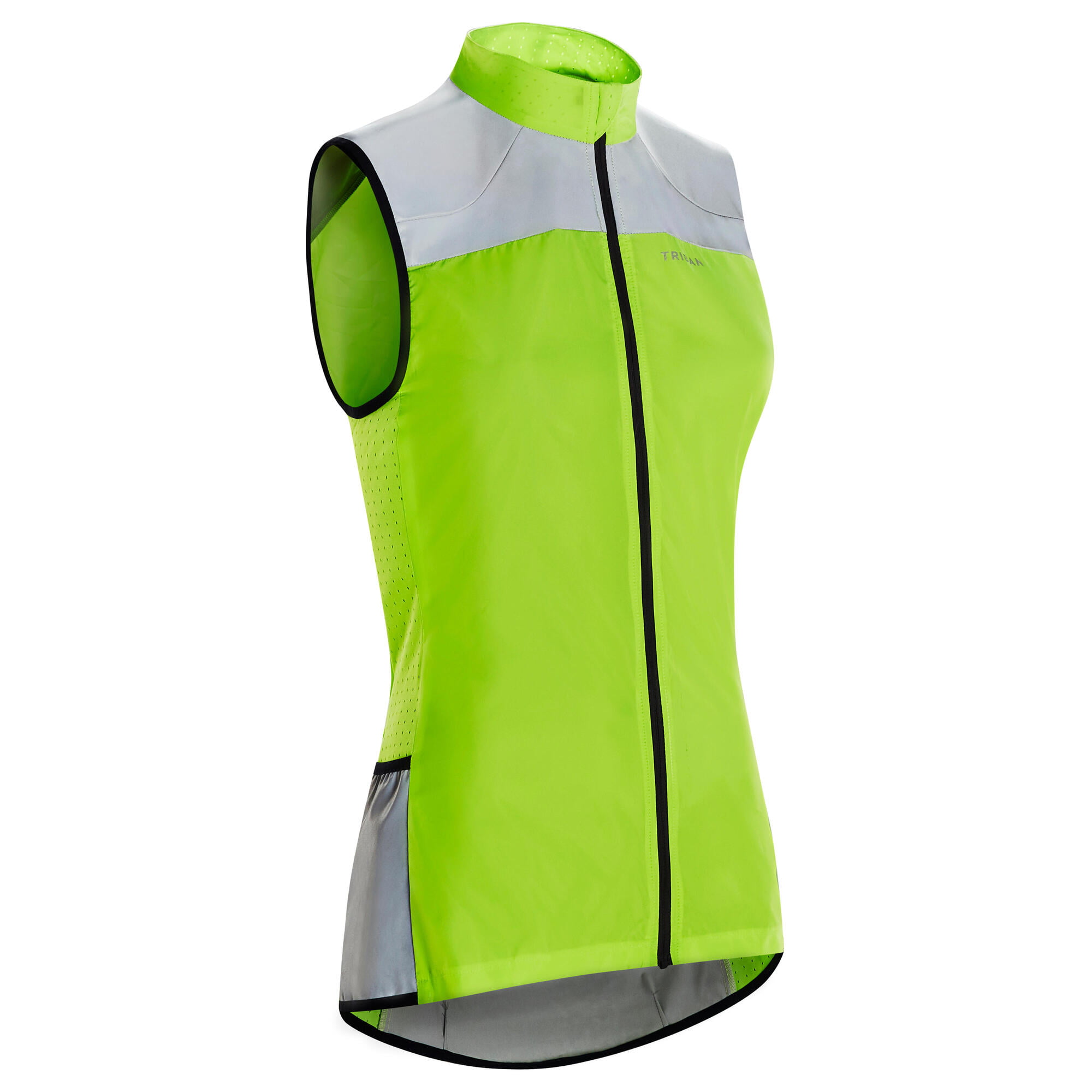 Very high visibility sleeveless jacket vest gilet w SAFETY YELLOW CYCLING VEST 