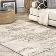 thumbnail image 2 of nuLOOM Freja Distressed Area Rug, 8' Round, Beige, 2 of 4