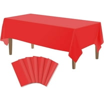 Siloon 6PCS Red Plastic Tablecloths 54 x 108 Inch, Disposable Table Cloths Rectangle Party Table Covers