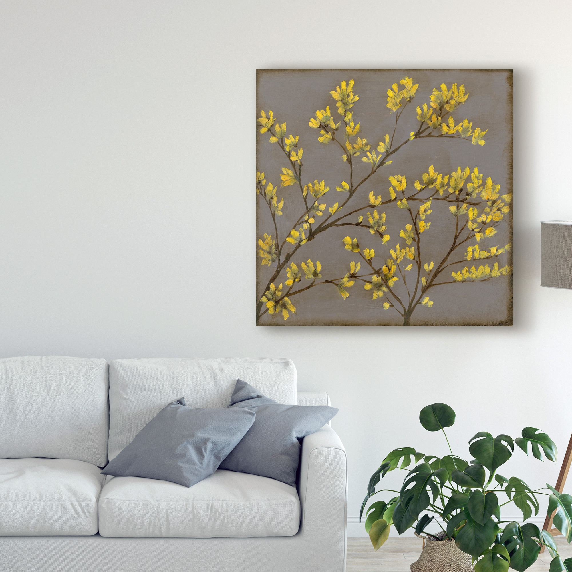 Trademark Fine Art 'Forsythia I' Canvas Art by Jennifer Goldberger