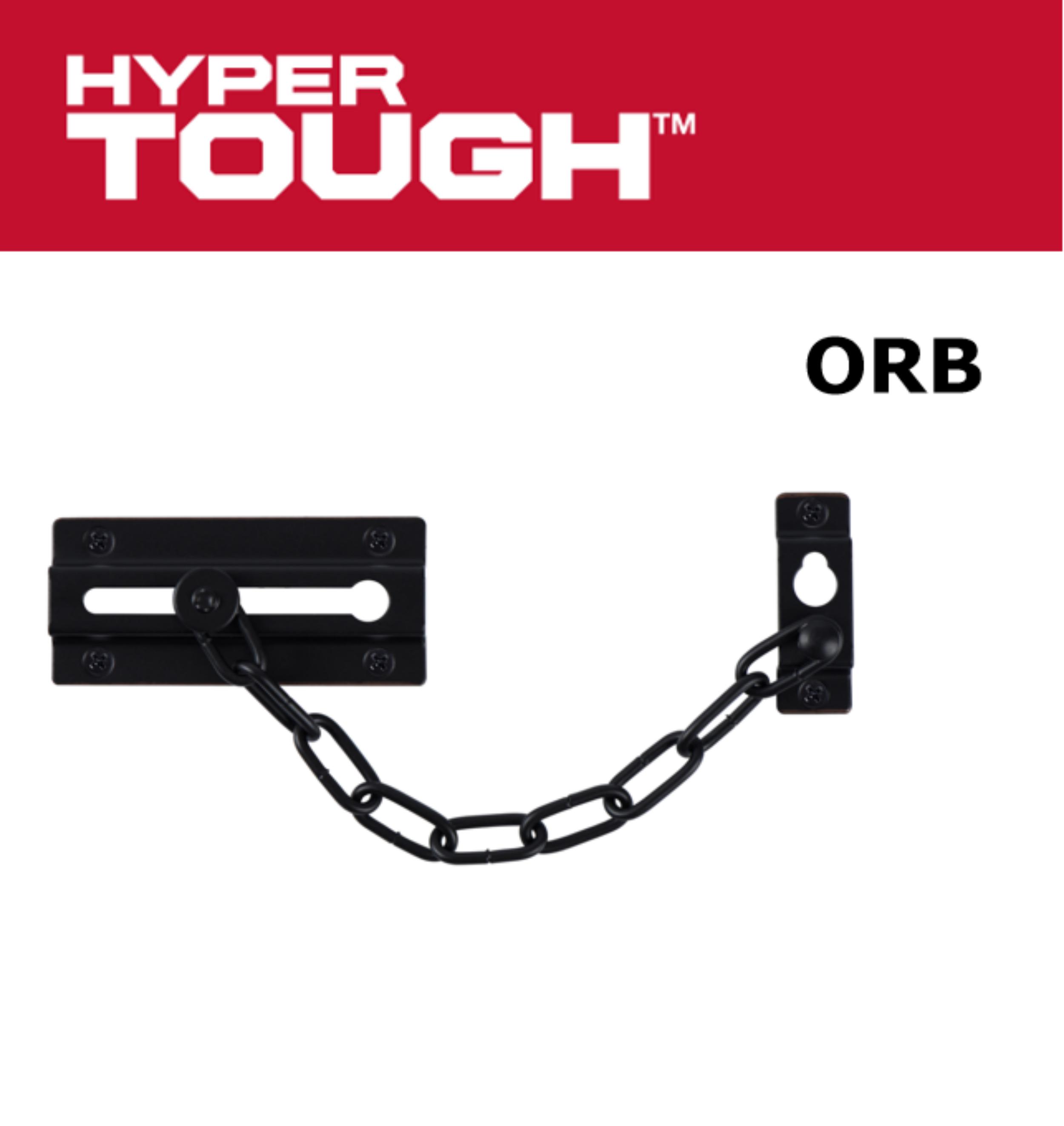 Hyper Tough 4-1/2 Inch Privacy Door Chain in Oil Rubbed Brass Finish with Mounting Hardware