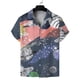 thumbnail image 2 of Camisas con ilusión óptica pop para hombre, ropa con estampado 3D, camisas hawaianas de playa, blusas de manga corta Y2K, ropa vintage, blusa con solapa, 2 of 5