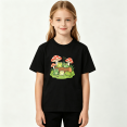 thumbnail image 2 of Cute Frogs Mushroom Girls Graphic Tee, Kawaii Cottagecore 100% Cotton Kids Short Sleeve T-Shirt, 2 of 5