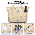 thumbnail image 2 of Tote Bag for Women - Cartoon Corgi Shoulder Bag - Large Utility Work Duffle Bag with Zipper Handbag for Travel, Work, Sprots, 2 of 5