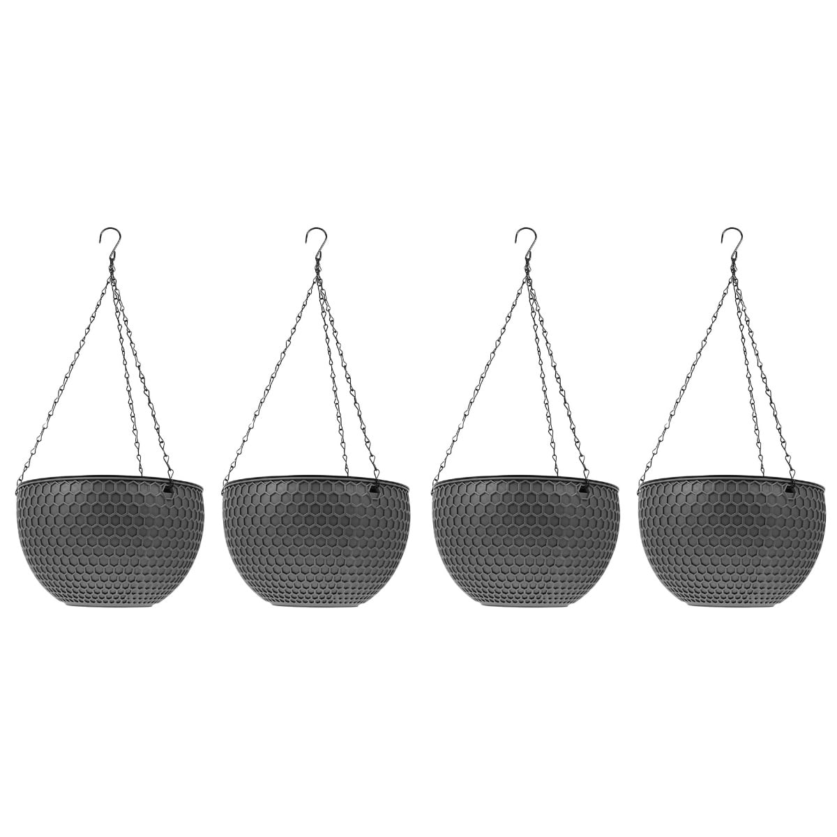 unbranded 4 pcs Hanging Planter Self Watering Hanging Flower Pots Pots Window Plants Basket with Drain Holes Metal Chain for 10 Inch