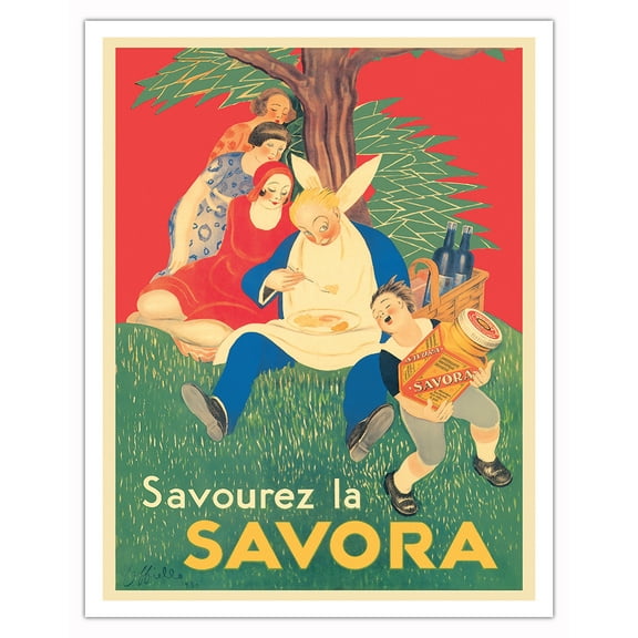 Savor Savora (Savourez la Savora) Mustard-Based Condiment - Vintage French Advertising Poster by Leonetto Cappiello c.1930 - Fine Art Matte Paper Print (Unframed) 11x14in